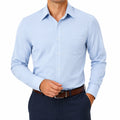 Camisa de hombre talla M azul claro de manga larga con bolsillo estilo formal
