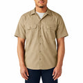 Camisa de hombre talla M de tejido liso caqui de manga corta estilo utilitario