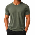 Camiseta de hombre talla M de tejido verde oliva cuello redondo estilo deportivo