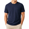Camiseta de hombre talla M azul marino de tejido con bolsillo en el pecho estilo casual