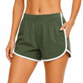 Pantalón corto deportivo mujer talla S verde/blanco con cintura elástica y bolsillos