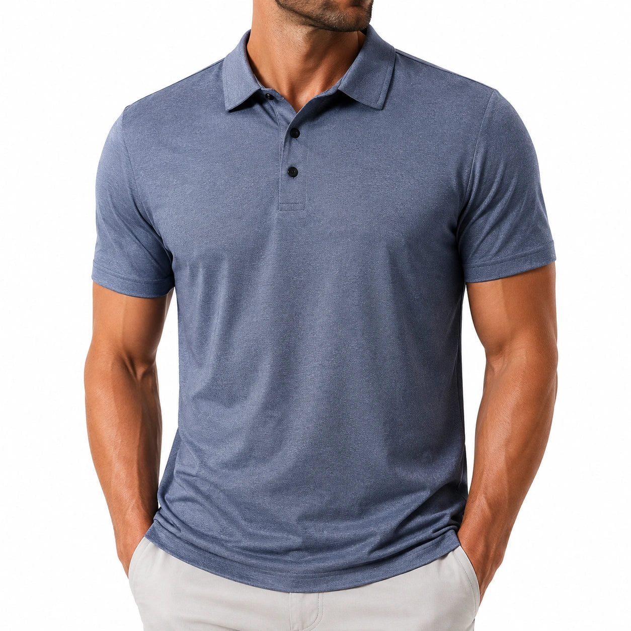 Polo de hombre talla M de tejido azul manga corta estilo casual