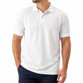 Polo de hombre talla M blanco de tejido ligero de manga corta estilo clásico
