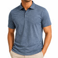 Polo de hombre talla M azul de tejido ligero manga corta informal