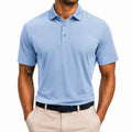 Polo de hombre talla M de tejido azul claro manga corta estilo casual