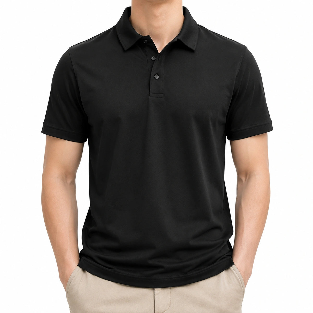 Polo de manga corta talla L negro de estilo casual