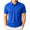 Polo de hombre talla L azul de manga corta de tejido de punto para uso diario