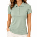 Polo de mujer talla M de tejido de punto verde salvia de manga corta estilo casual